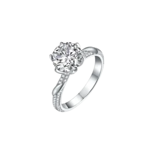 Silver Diamond Engagement Ring